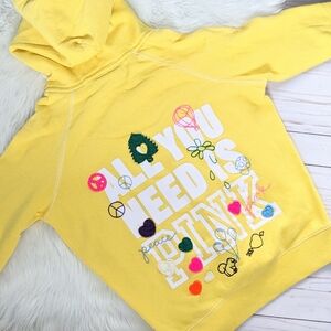 Vintage Y2K Victoria's Secret Pink Yellow Hoodie - "All You Need is Pink"